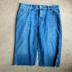 NEW Lucky Brand Denim Midi Skirt